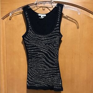 Black Embellished Tank Top